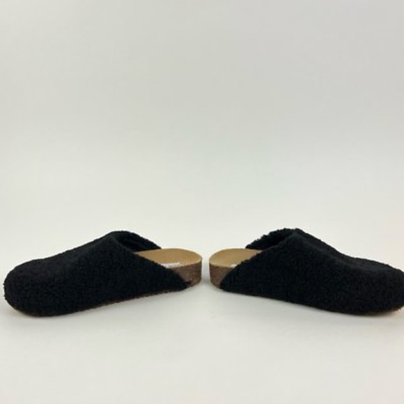 Steve Madden Womens Vesa Slipper Mules Black Beige Slip On Round Toe Faux Fur 8 - Picture 3 of 7